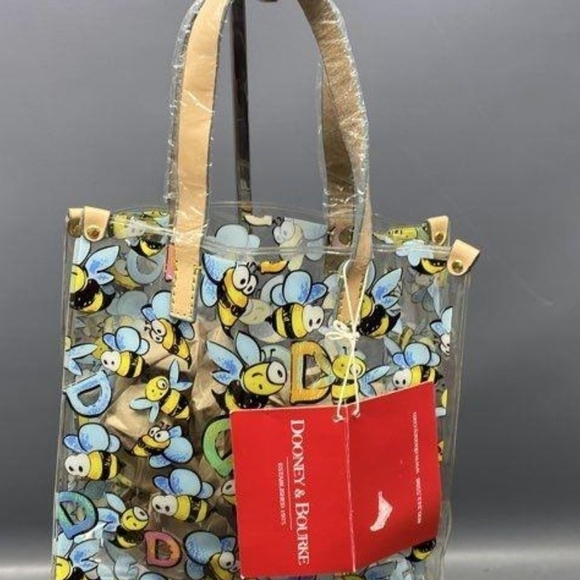 Dooney & Bourke Bee Print Tote - Tan and Blue - Picture 5 of 5